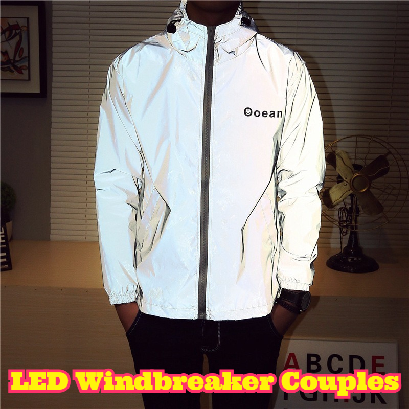 LED Light Up Windbreaker Coupl - Reflective Running Jacket review and price