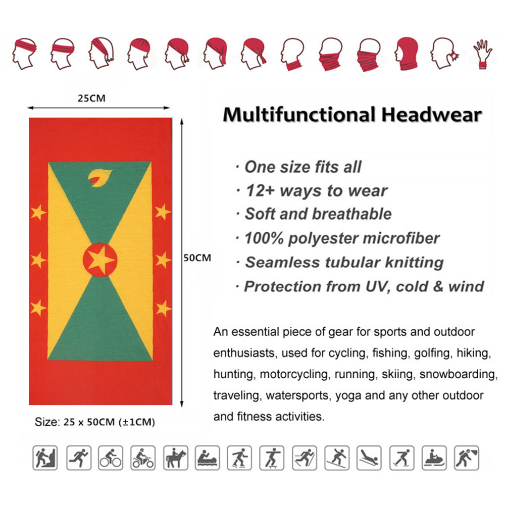 Grenada Flag Pattern Face Band - Running Gear Autumn review and price